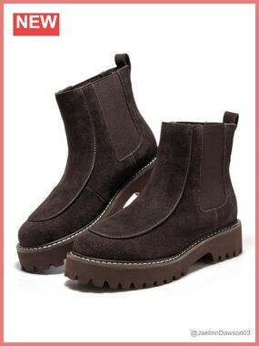 Genuine Leather Chelsea Ankle Boots Memory Foam Platform Women
